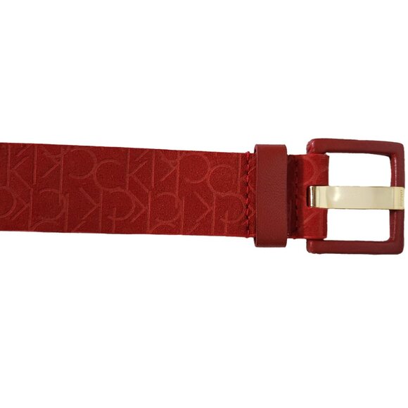 CALVIN KLEIN 1.5" Wide Red Genuine Leather Belt - Picture 2 of 5